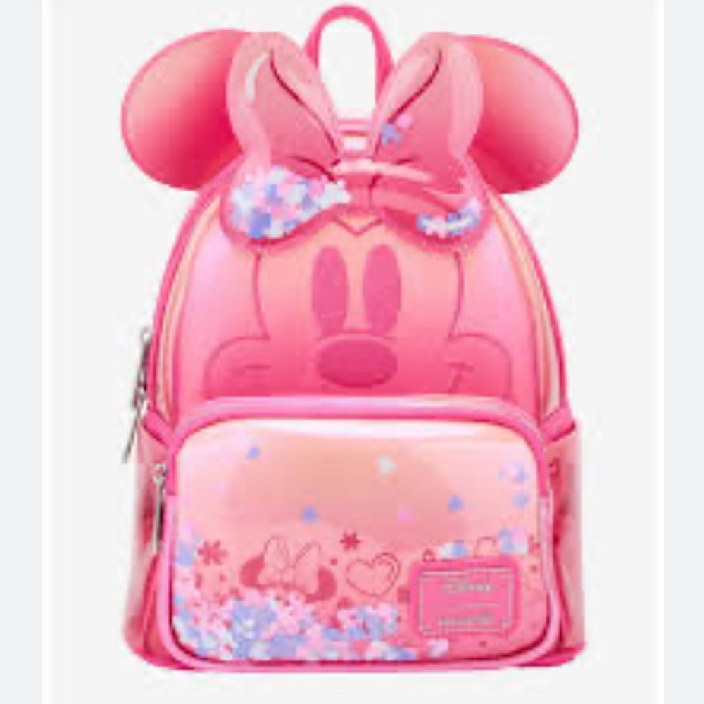 Loungegly Disney Minnie Mouse Pink Confetti mini Backpack Hard Tag New! - Picture 2 of 13